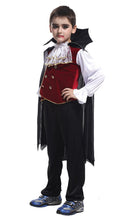 Load image into Gallery viewer, New fashion Children&#39;s Boys Girls Halloween Cosplay Costume Long Sleeve Top + Pants + Cloak Vampire Performance Costume 3pcs/set