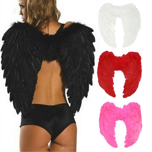 1Pc 4 Color Adult Angel Wings Dress Up Costume Fashion Girls Feather Fairy Pretty Halloween Cosplay Wing Party Supplies